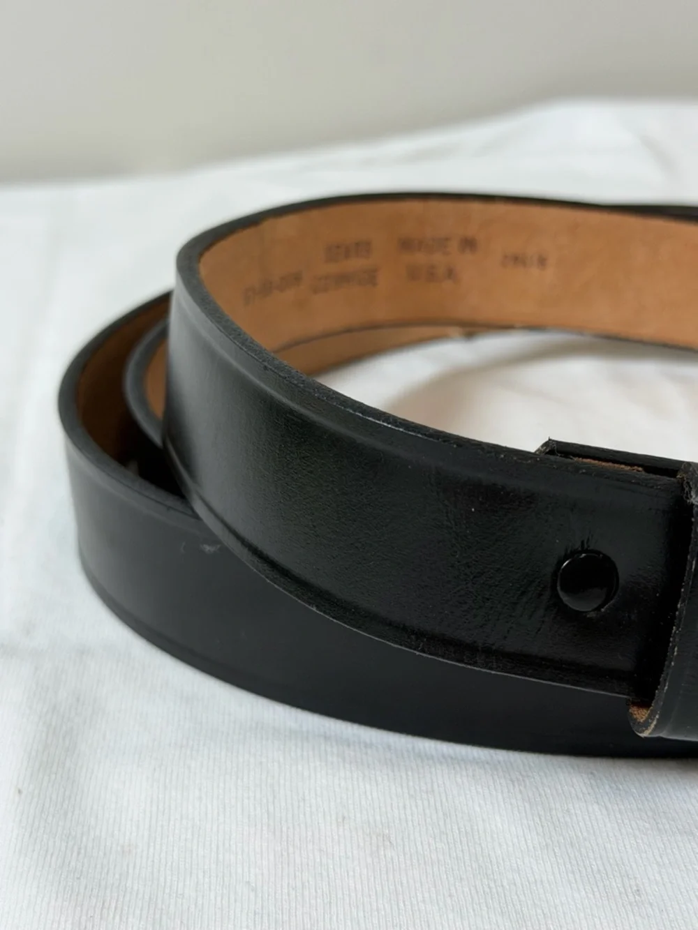 Sears Genuine Leather Cowhide Big & Tall Size 55W Genuine Black Leather Belt